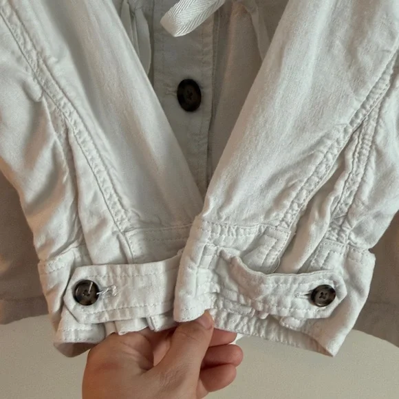 3 for $25! Style & Co. White Linen Blend Lightweight Utility Jacket, M - Picture 4 of 8